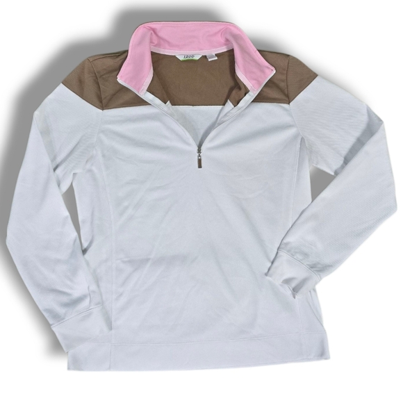 IZOD | GOLF PERFORMX WOMENS COTTON BLEND QUARTER ZIP PULLOVER \ SIZE M \ NEW! - Picture 1 of 12